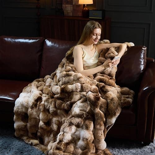 YBIKE Couverture Plaid, Plaid Fausse Fourrure Doux Et Pelucheux 150x130cm, Plaid Polaire Décoratif Réversible Chaud Et Luxueux pour Lit, Canapé, Fauteuils (Tie-Dye 1) thumbnail 2