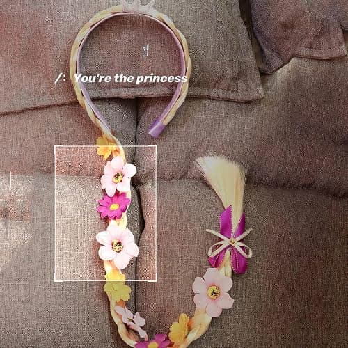 Tatibana Princess Dress up Wigs, Princess Rapunzel Long Braided Wig Headbands with Tiara Flowers Adorn for Girls Costume Accessories, 29 Inch thumbnail 6