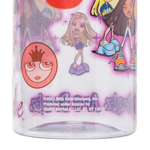 Silver Buffalo Bratz Airbrush Featuring Yasmin, Sasha, Jade, and Cloe Twist Spout Plastic Water Bottle with Stickers You Stick Yourself, 32 Ounces thumbnail 5