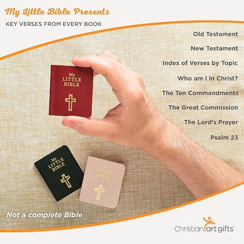 My Little Bible 2” Standard Edition Selections of Key Verses From Every Book, Tiny Palm-size OT NT Scripture for Ministry Outreach, Classic 1769 KJV Text, 2" x 2.5”, Black thumbnail 3