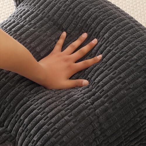 PAJEO Reading Pillow for Sitting in Bed, Large Backrest Reading Pillow with Arm Rest,Back-Rest Support Cushion for Sit Up on Couch, Sofa, and Floor, Dorm Essentials (Grey Corduroy, Large(19")) thumbnail 6