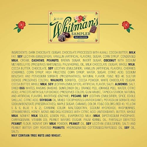 Whitman's Sampler Mother's Day Gift Box, Dark Chocolate Assortment, 10 Ounce (22 Pieces) thumbnail 9