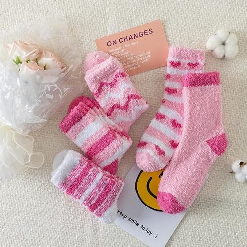 Nimalpal Fuzzy Socks for Women, Super Soft Warm Cozy Socks for Womens Winter 5 Pairs thumbnail 7