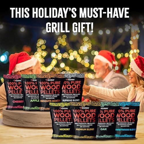 Kona Wood Pellets All Variety Pack, Intended for Ninja Woodfire Outdoor Grill, Wood Fire Oven & Smoker, 8, 1lb Resealable Bags thumbnail 2
