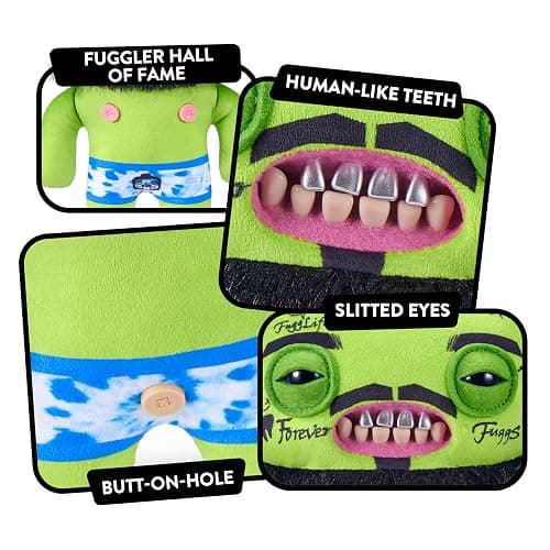 Fuggler Fugg Stars 9-Inch Plush Toy (Rhymer Mcslimer) by ZURU – Funny Ugly Monster Stuffed Animal with Human-Like Teeth, Collectible Plush for Kids, Tweens, Teens, Adults & Plush Fans thumbnail 8
