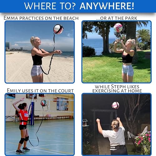 OVANTO Volleyball Training Equipment Aid – Solo Volleyball Equipment in 4 Styles to Serve, Spike, Set and Pass Like a Pro - Adjustable Volleyball Practice Equipment Gift for Beginners & Experts thumbnail 7