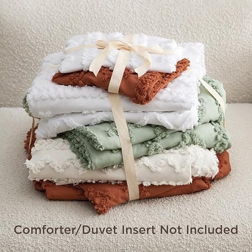 Bedsure Boho Duvet Cover Queen Size, Soft & Comfortable Elegant Design Boho Bedding for Decoration, Machine Washable Comforter Cover for All Seasons,Includes 1 Duvet Cover & 2 Pillow Shams,Beige thumbnail 8