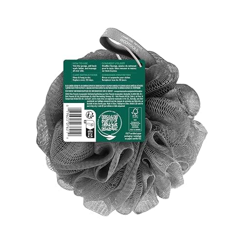 EcoTools Charcoal EcoPouf, Loofah Sponge for Bath & Shower, Infused Pouf, Recycled Netting, Exfoliation Removes Dead Skin, Eco-Friendly Bath Accessory, Cruelty-Free, Color May Vary, 1 Count (60g) - 1 Count (Pack of 1) - Charcoal Infused Sponges thumbnail 10