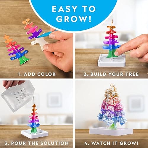 National Geographic Craft Kits for Kids - Crystal Growing Kit, Grow 6 Crystal Trees in Just 6 Hours, Educational Craft Kit with Art Supplies, Geode Specimen, STEM Arts & Crafts Kit (Amazon Exclusive) - 6-Tree Crystal Kit thumbnail 3