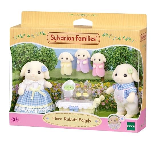 Sylvanian Families - 5735 Flora Rabbit Family - Dollhouse Playsets, ['Blue', 'Checkered'] thumbnail 3