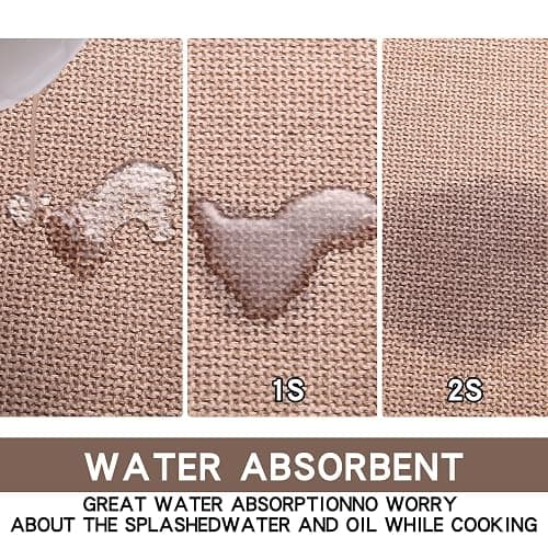 SUMLANS Kitchen Mat Set of 2 PCS, Cushioned Non Slip Rugs for Kitchen Floor, Absorbent Runner Comfort Standing Mats Washable for Kitchen, Office, Home (Camel, 17.3"x47"+17.3"x30") thumbnail 6