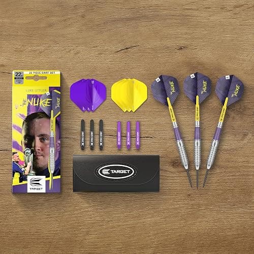 Target Darts Luke Littler Range – Choose from Steel Tip Dart Set, 100 Piece Dart Bundle with Storage Box, or 85 Pcs Accessories Kit with Flights, Shafts, Point Sharpener & Multi Tool | Gift Options thumbnail 6