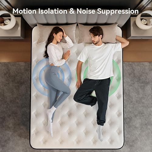 Susalt Queen Mattress 12 Inch, Queen Size Memory Foam Mattress in a Box, Hybrid mattresses with Independent Pocket Coils for Motion Isolation & Silent Sleep, Medium Firm,CertiPUR-US,100 Nights Trial thumbnail 7