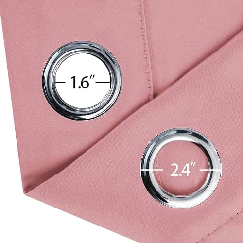 LEMOMO Pink Blackout Curtains/52 x 45 Inch Length Kids Curtains/Set of 2 Panels Grommet Bedroom Curtains for Living Room Curtains thumbnail 6