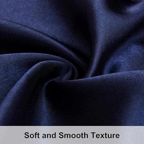 NTBAY 2 Pack Satin Standard Pillowcases for Hair and Skin, Luxurious and Silky Pillow Cases with Envelope Closure, 20x26 Inches, Navy Blue thumbnail 3