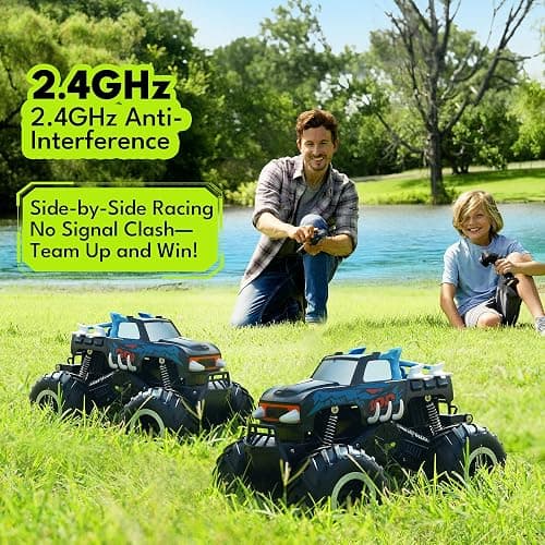 Threeking 1:16 Waterproof Monster Truck Toys RC Cars Amphibious Remote Control Car Trucks 4WD All Terrain Off-Road Pickup Toy for 6 7 8 9 10 11 12 Year Old Boys Girls Kids Gifts Presents thumbnail 6