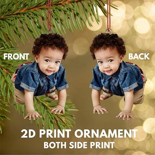 Customization Mill Personalized Your Photo Ornament, Customized 2D Photo Ornaments, Double-Sided Print, Custom Christmas Ornaments, Personalized Christmas Ornaments for Christmas Tree - Photo Ornament thumbnail 4