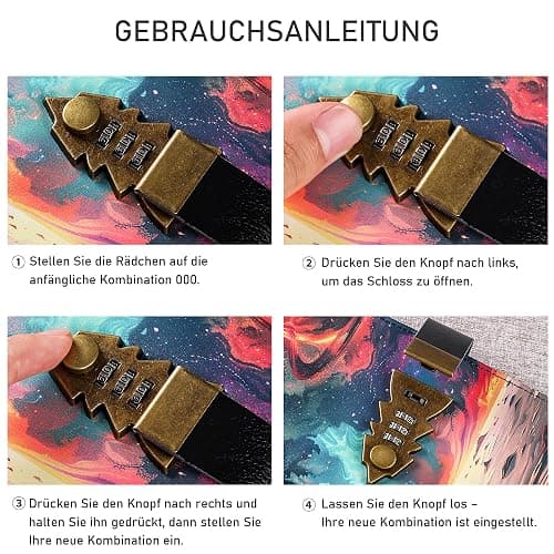 ZXHQ Tagebuch mit Schloss für Mädchen, Geschenke für Teenager Mädchen 8 9 10 11 12 13 14 15 16 Jahre, Tagebücher mit Code - A5 224 Seiten, Blühende Äste thumbnail 6