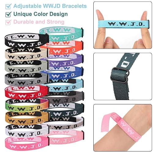 Pmormyy WWJD Bracelet Pack for Women Men, Christian Jesus Gifts Wristbands, Adjustable WWJD Bracelets Bulk What Would Jesus Do Bracelet thumbnail 2