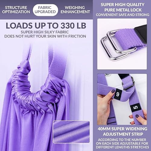 Leg Stretcher Strap, Stretching Equipment with Door Anchor Flexibility Trainer Backbend Assist for Dance Aerial Yoga Ballet Leg Stretching Exercise thumbnail 3