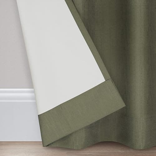 ECLIPSE Kendall Modern Blackout Thermal Rod Pocket Window Curtain for Bedroom or Living Room (1 Panel), 42" x 95", Artichoke thumbnail 7