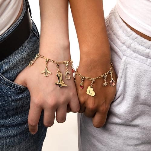 MignonandMignon Charm Bracelet for Women Gold Personalized | Build Your Own Bracelet with Interchangeable Charms | Birthstone Initial Zodiac Gift for Mom Grandma Mothers Day thumbnail 4