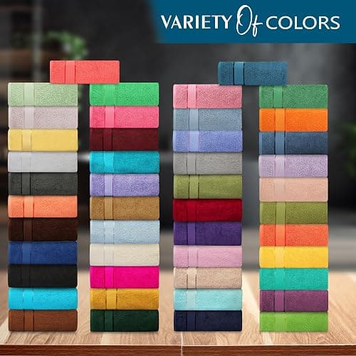 CRAFTBERRY Bath Towels Set-100% Cotton-2 Towels, 2 Hand & Washcloths-Large, Quick Dry, Absorbent, Soft Plush-Home, Gym, Spa, Hotel, Pool, Shower -6 Piece Luxury Bathroom - Peach thumbnail 9
