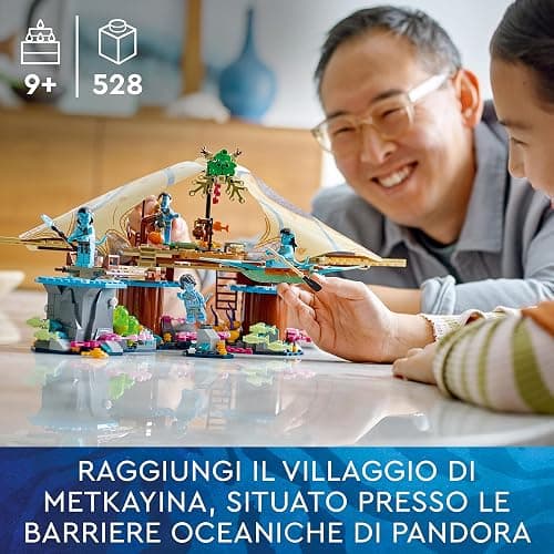 LEGO Avatar La Casa Corallina di Metkayina, Scene di Pandora con Villaggio, Canoa e Minifigure di Neytiri e Tonowari dal Film La Via dell'Acqua 75578 thumbnail 3