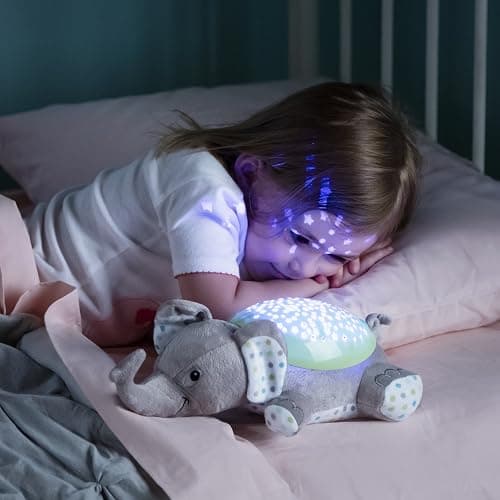 SwaddleMe Slumber Buddies Kuscheltuch (Grauer/Grüner Elefant) - Projektor-Nachtlicht für Kinder mit beruhigenden Liedern und Geräuschen - Slumber Buddy Eddie Elefant thumbnail 10