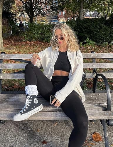 High Waisted Leggings for Women - No Front Seam Tummy Control Yoga Pants for Workout Running No See Through thumbnail 6