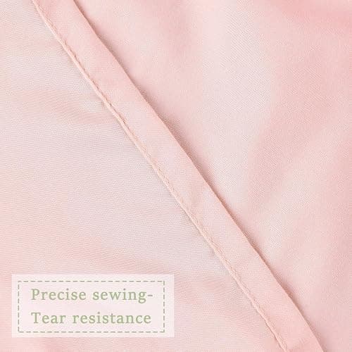 Homechoice Decor Peach Ruffle Shower Curtain, Vintage Handcrafted Bow Tie Bath Curtain for Master Bathroom, Ruched Microfiber Bathroom Curtain with 12 Buttonholes, 72" W x 72" H (LQ-10) thumbnail 6