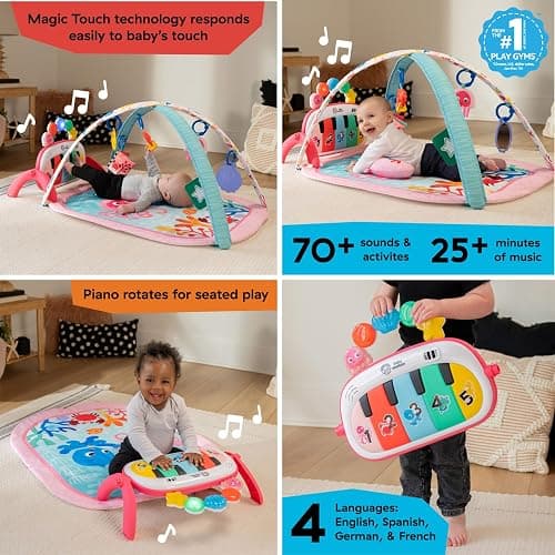 Baby Einstein Ocean Explorers 4-in-1 Kickin Tunes Jellyfish Jamboree Music & Language Discovery Gym, Pink, Ages 0 Months and Up thumbnail 4