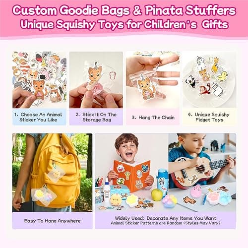 Taba Squishy Pack – 24 pack Taba Squishies with 50 Stickers, Squishy Toys Birthday Party Favors for Kids 4-8 8-12, Treasure Box Toys fidgets for Classroom ,Xmas Stocking Stuffers,Goodie Bags Stuffers thumbnail 6
