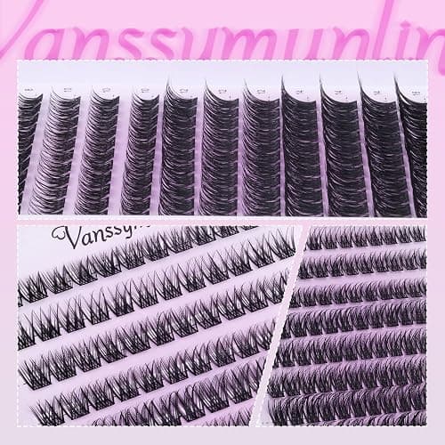 Cluster Lashes Kit Wispy Eyelashes Individual Kit Natural Individual Eyelashes 8-16mm Lash Clusters CD Curl Lash Extension Kit 144pcs False Eyelashes with Bond and Seal Lash Glue by Vanssymunlin thumbnail 6