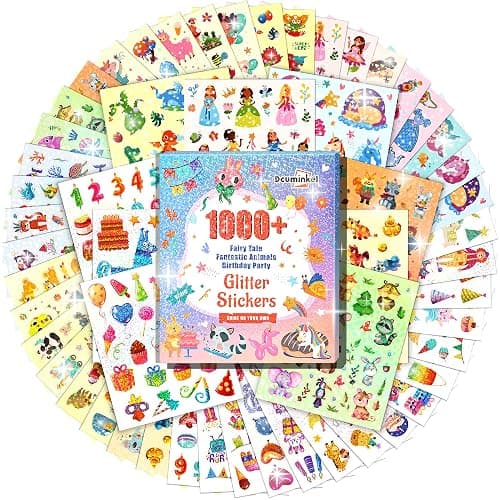 1000+ Holographic Stickers for Kids - 45 Different Sheets of 3 Themes Craft, Animal, Fairy Tale and Birthday Party, Kids Stickers for School Class Gift Wrap Decoration, Gift for Toddlers Boys and Girl thumbnail 8