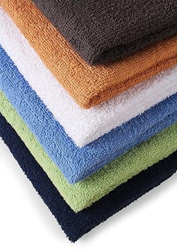 Towel and Linen Mart 100% Cotton 6 Pack Bath Towel Set, Quick Dry, Super Absorbent, Light Weight, Soft, (27 x 54 Pack of 6) Beige, White, Grey, Sky Blue, SAGE Green, Navy thumbnail 9