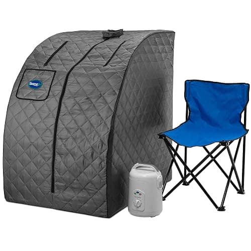 Durasage Lightweight Portable Personal Steam Sauna Spa - 800W Steam Generator, 60-Min Timer, Zippered Access, Single Front Pocket, Foldable Frame & Chair - Indoor Use, at-Home Relaxation Kit - Image 1