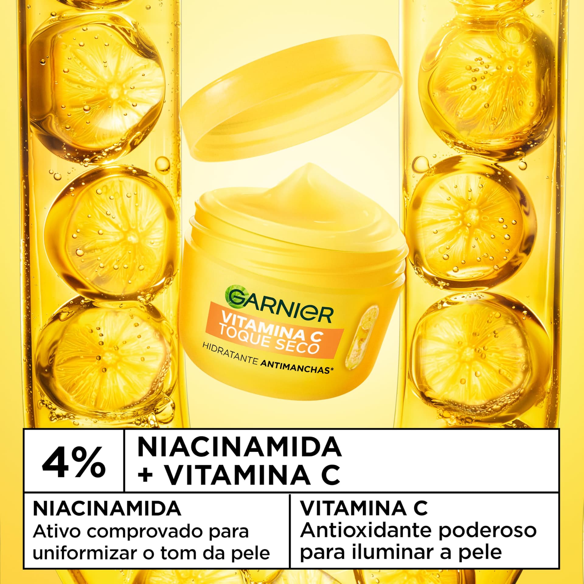 Garnier, Gel Creme Hidratante Facial Antimanchas Toque Seco, com Vitamina C, Niacinamida e Ácido Hialurônico, Controla a Oleosidade e Uniformiza a Pele, 85g thumbnail 2