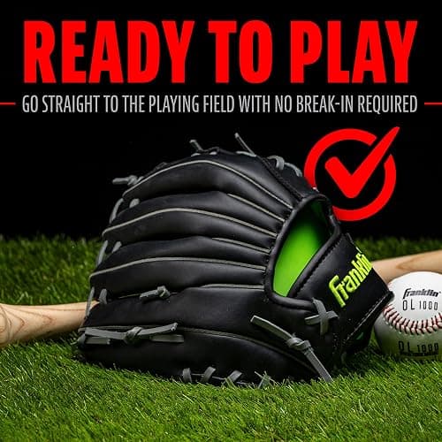 Franklin Sports Baseball and Softball Glove - Fieldmaster Adult + Youth Baseball Gloves - Men's + Women's Infield + Outfield Mitt thumbnail 5