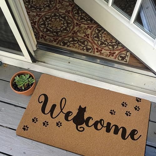 Cute Black Cat Paws Welcome Door Mat  thumbnail 5