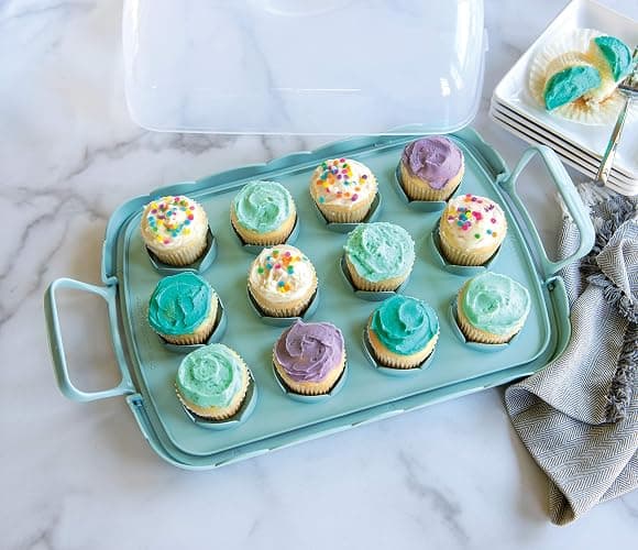 Nordic Ware Cakes and Cupcakes Carrier, Blue thumbnail 2