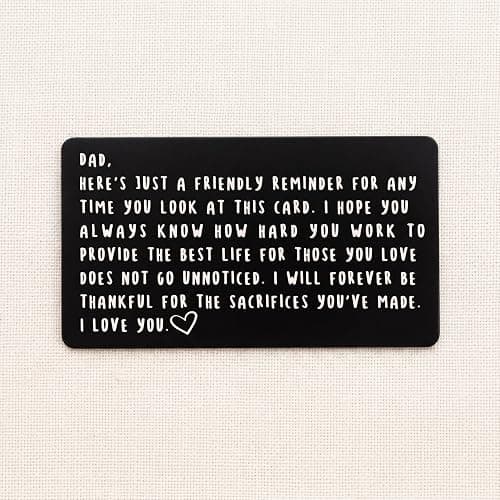 Red Dot Laser Engraving Wallet Card for Dad – Father's Day from Son or Daughter for the Best Dad Ever - Voted Most Meaningful and Unique Gift for Fathers - Gift Ready, Engraved thumbnail 3