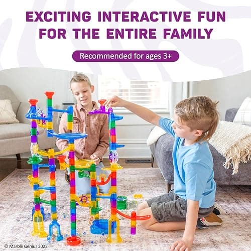 Marble Genius Marble Run Super Set, STEM Toys & Maze Construction Building - 150 Translucent Track Pieces & Glass Marble for Family, Kids Toddlers Ages 4-8 - Fun Holiday Creative Gifts thumbnail 7