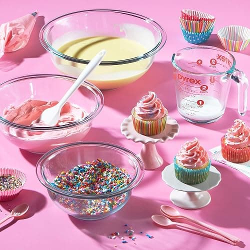 Pyrex Essentials (3-Piece) Glass Mixing Bowls Set For Prepping, Baking and Cooking, Preheated Oven, Dishwasher, Freezer, and Microwave Safe thumbnail 4