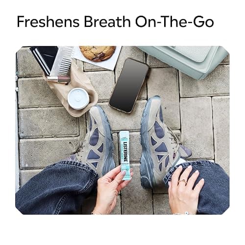 Listerine On-The-Go Cool Mint Alcohol Free Mouthwash Packets, Oral Rinse in Individual Packets Kills Bad Breath Germs, Less Intense Taste, Cool Mint Flavor, Mini Travel Size, 0.33 fl oz. Pack of 5 thumbnail 3