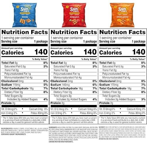 SunChips 100% Whole Grain Chips, Variety Pack, 1 oz Bags, Pack of 40, No Artificial Flavors, Colors thumbnail 2