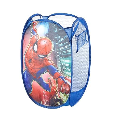 Marvel Spider-Man Pop-Up Hamper for Kids,Red Collapsible Laundry Basket with Durable Carry Handles,21" H x 13.5" W x 13.5" L,Lightweight & Portable - Image 1