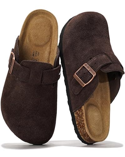 Project Cloud 100% Genuine Leather Slip-ons Footbed Clogs for Women Sandals | Memory Foam Arch Support Slippers for Women; Trendy Slip-ons Women's Mules & Clogs Sandals; Non-Slip Outsole for comfort. - Image 1