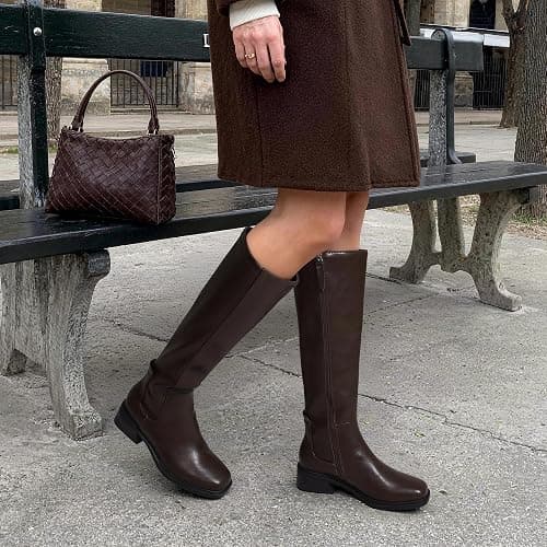 DREAM PAIRS Women's Knee High Riding Tall Boots | Square Toe,Side Zipper,Low Heel,Casual Comfort Riding Long Tall Boots thumbnail 3