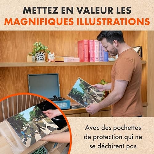 50x Pochettes Standard Disque Vinyles 33 Tours | Pochettes Crystal pour 33t Albums & LPs | Polypropylène Plastique Transparente Pochette thumbnail 3